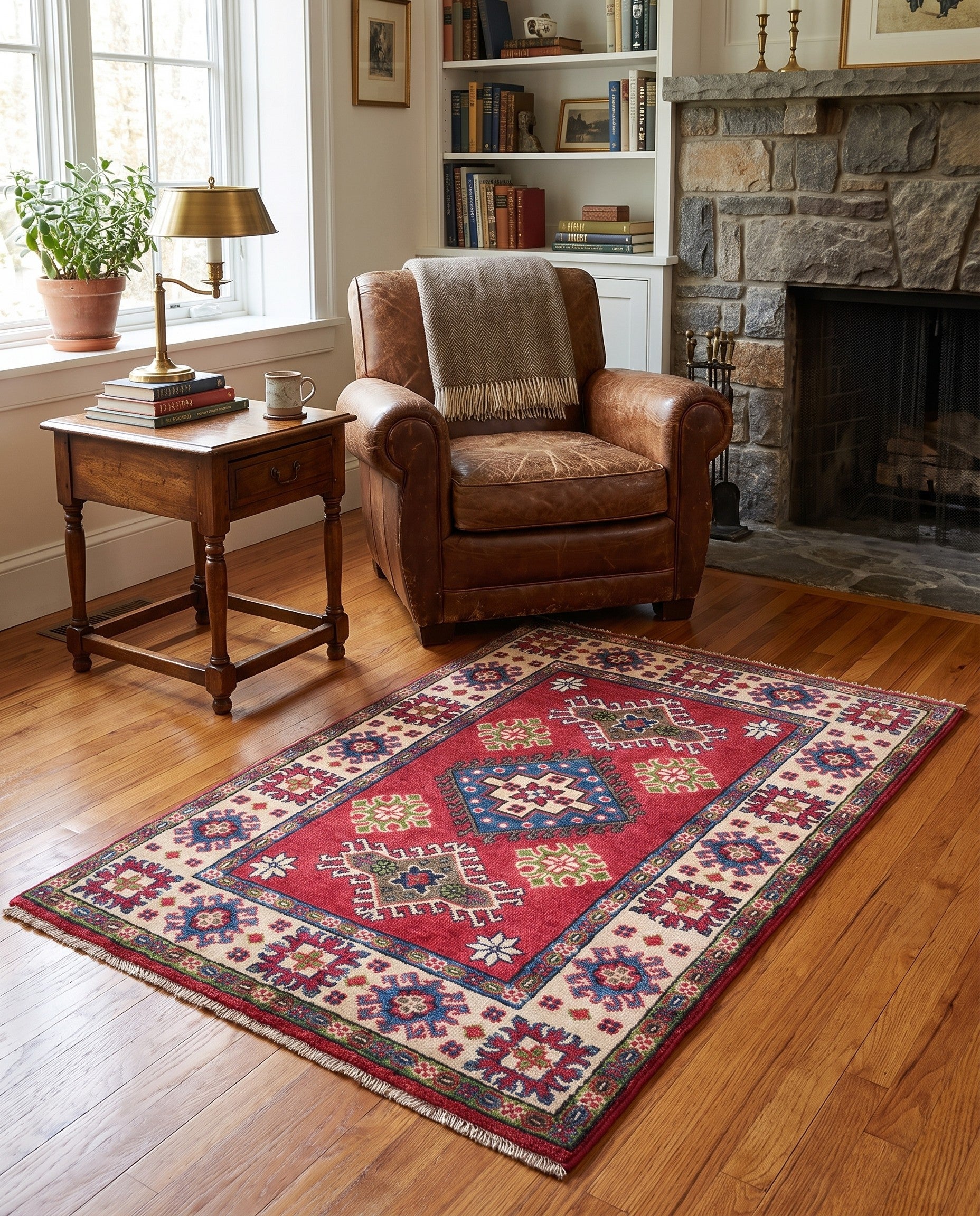 2' 9 x 4' 2 Hand Knotted Kazak Rug