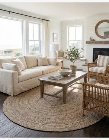 Gray Handmade Braided Jute Oval Rug