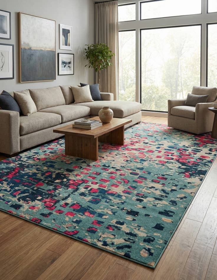 Detail image of 10' 6 x 16' 5  Washable Barcelona Rug