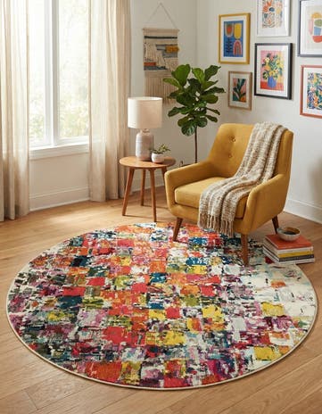 Washable Hyacinth Round Rug