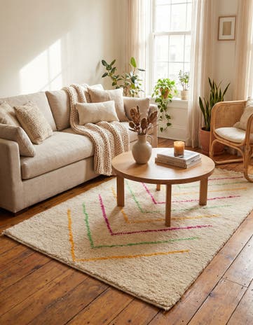 3' 9 x 5' 8 Hand Knotted Moroccan Wool Rug
