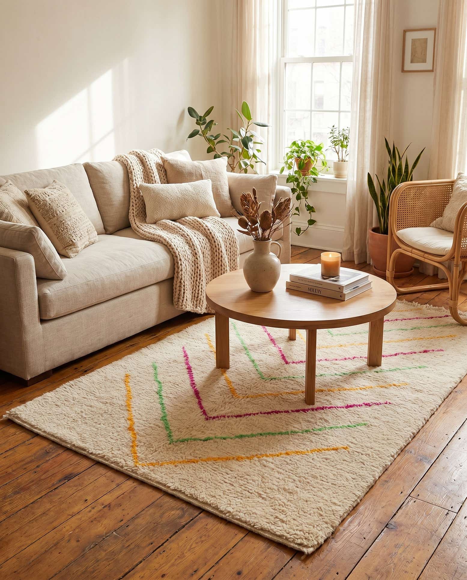 3' 9 x 5' 8 Hand Knotted Moroccan Wool Rug