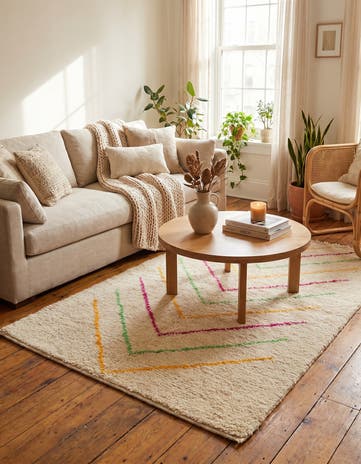 3' 9 x 5' 8 Hand Knotted Moroccan Wool Rug