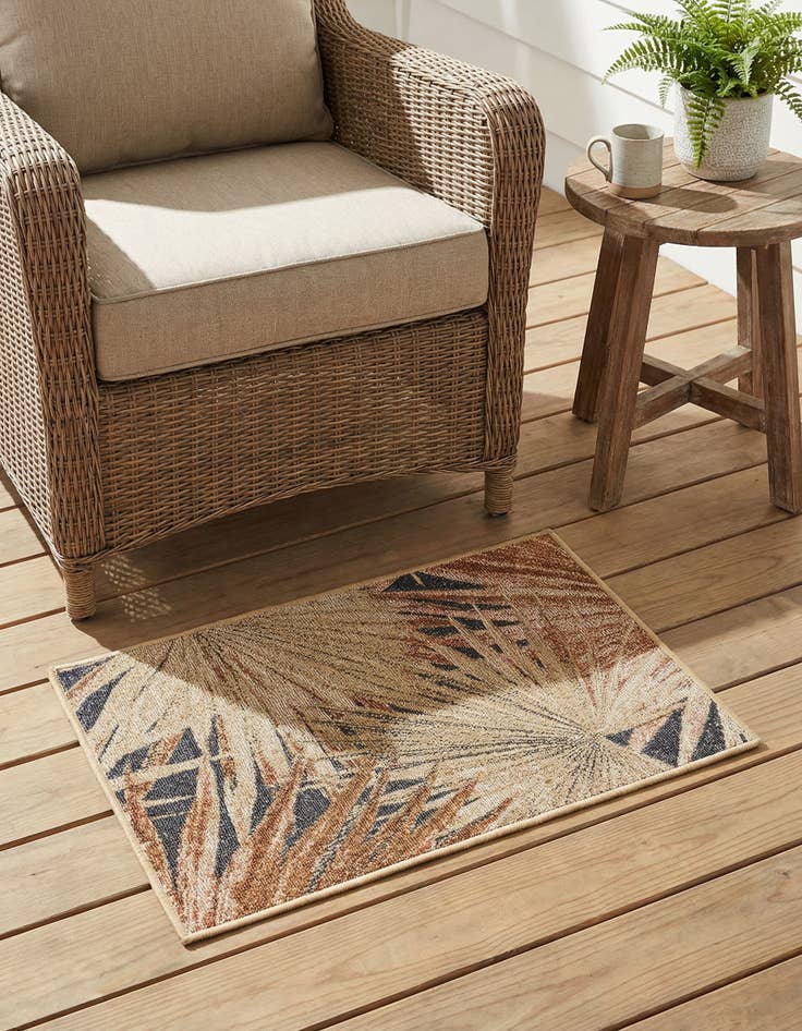 Detail image of 2' x 3' Easy-Clean Botanical Indoor / Outdoor Rug
