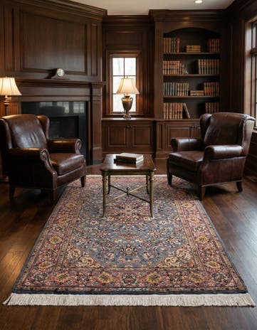 4' 2 x 6' 6 Hand Knotted Kashmir Oriental Wool Rug