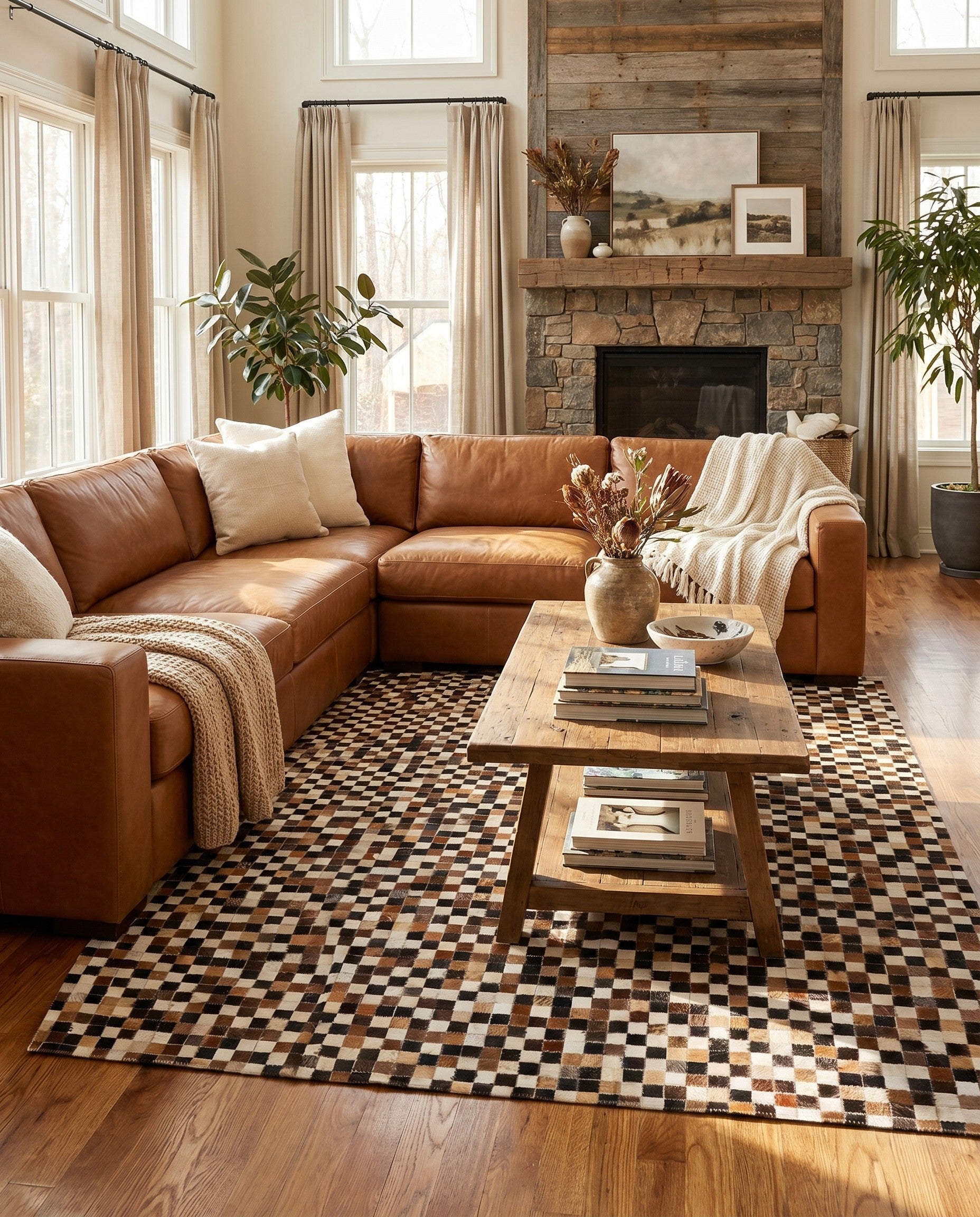5' 5 x 7' 6 Cowhide Stocks Rug