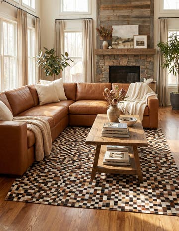 5' 5 x 7' 6 Cowhide Stocks Rug