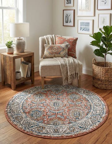Salmon Pink Nyla Round Rug