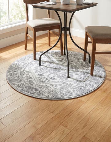 White Boston Round Rug