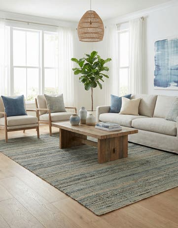 6' 1 x 9' Hand Woven Palm Beach Jute Rug