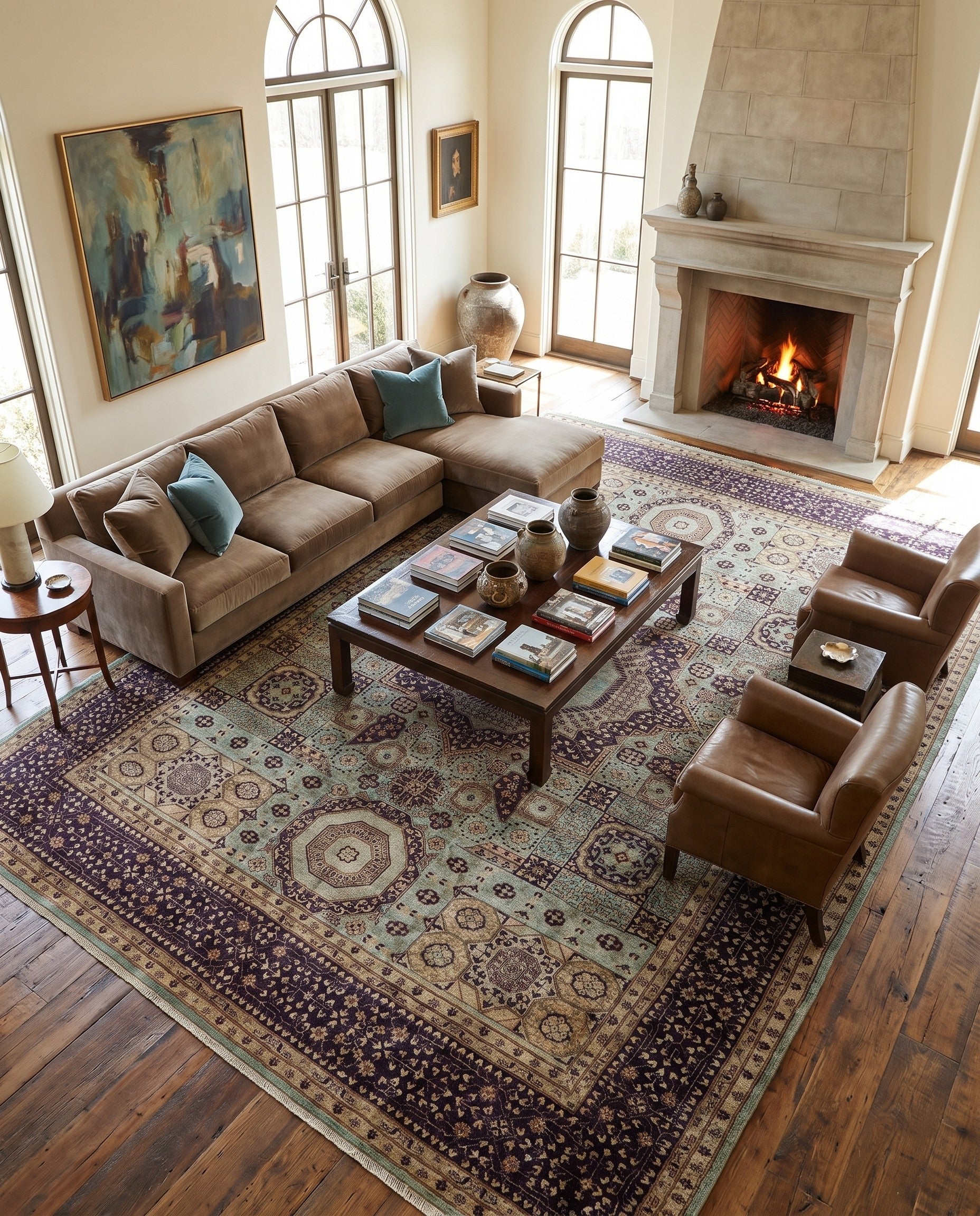 9' 1 x 11' 9 Hand Knotted Mamluk Ziegler Rug