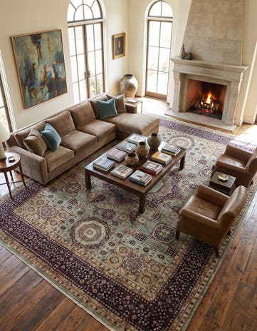 9' 1 x 11' 9 Hand Knotted Mamluk Ziegler Rug