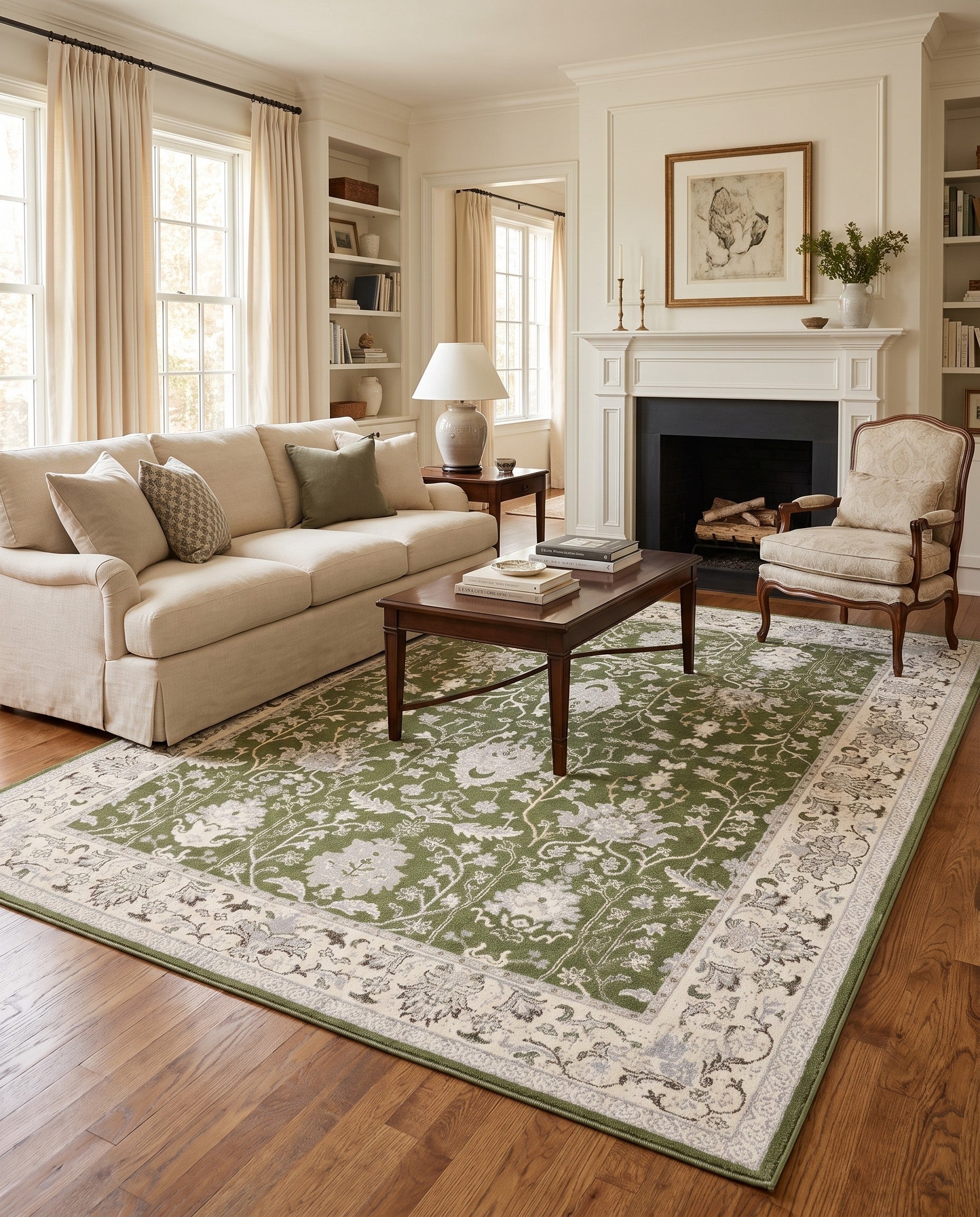Green Kamala Washable Rug