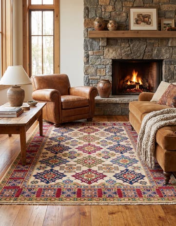 5' x 6' 9 Hand Knotted Kazak Rug