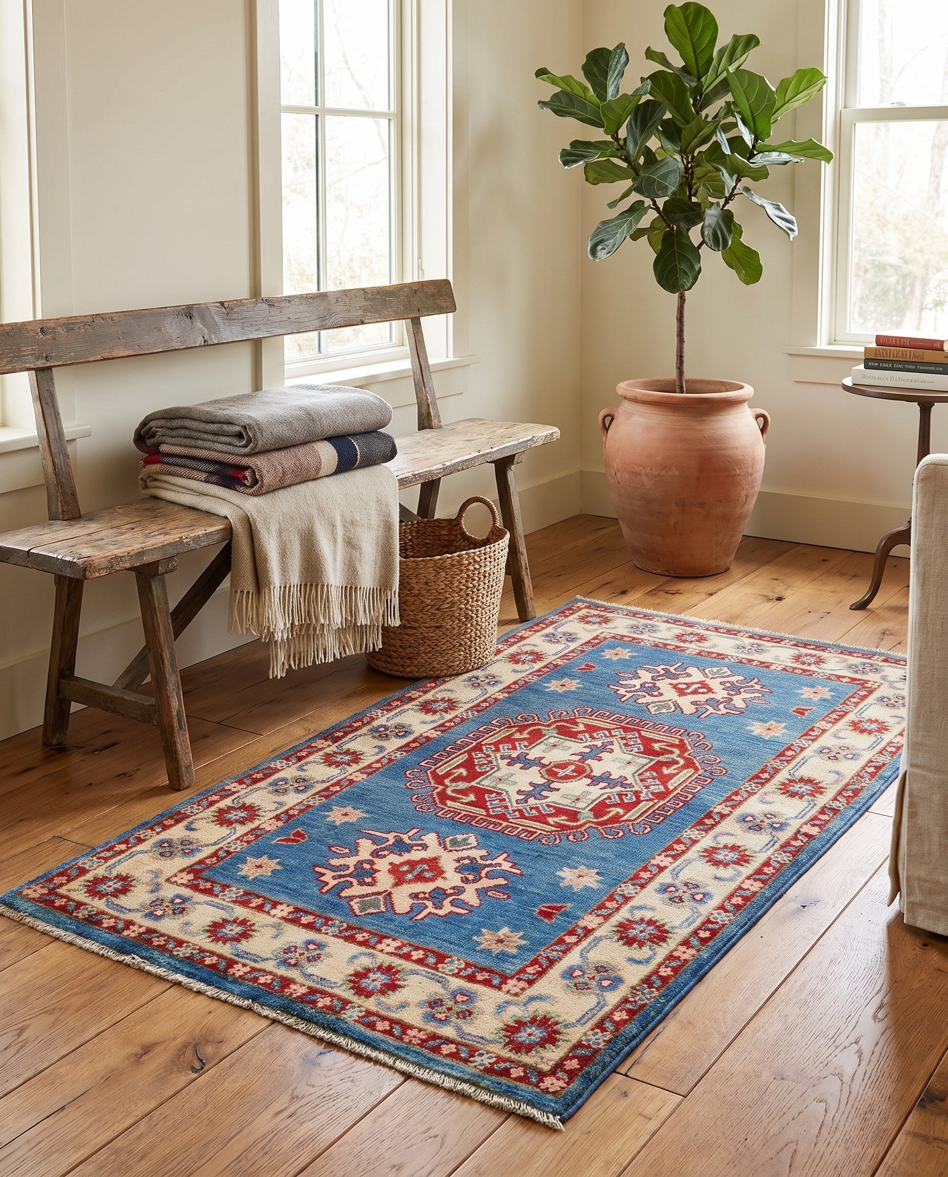 2' 7 x 4' 3 Hand Knotted Kazak Rug