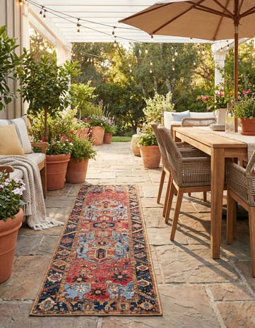 2' x 8' Easy-Clean Traditional Indoor / Outdoor Runner Rug