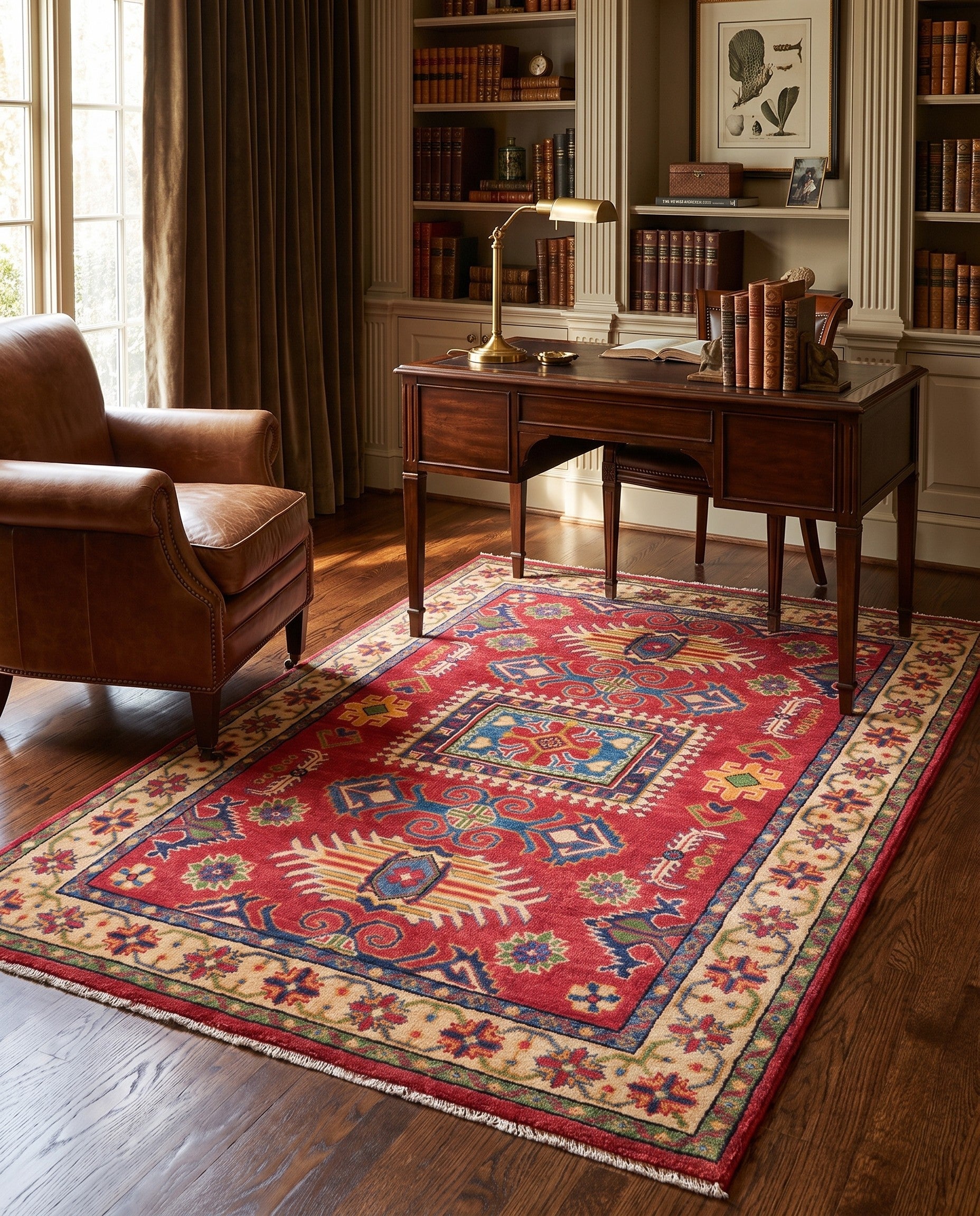 3' 11 x 5' 10 Hand Knotted Kazak Rug