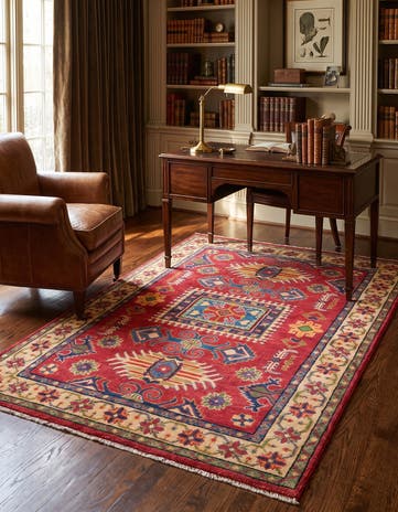 3' 11 x 5' 10 Hand Knotted Kazak Rug