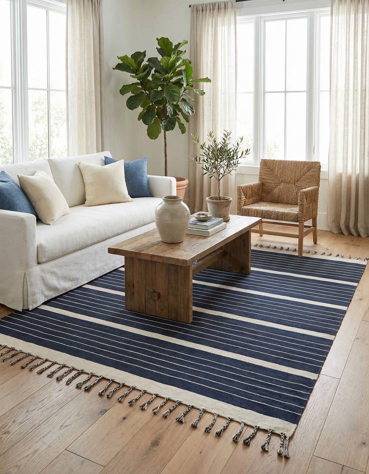 Detail image of 10' x 10'  Hand Woven Chindi Cotton Square Rug