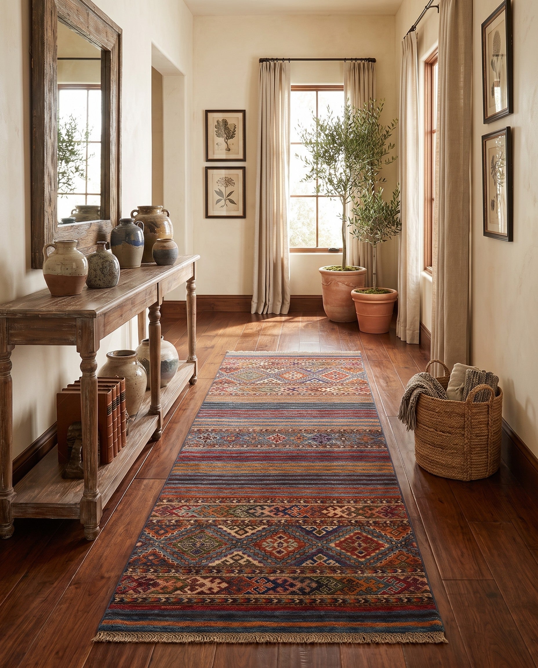 2' 7 x 6' 10 Hand Knotted Kazak Runner Rug