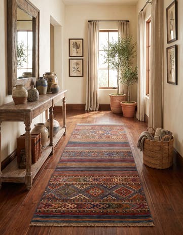 2' 7 x 6' 10 Hand Knotted Kazak Runner Rug