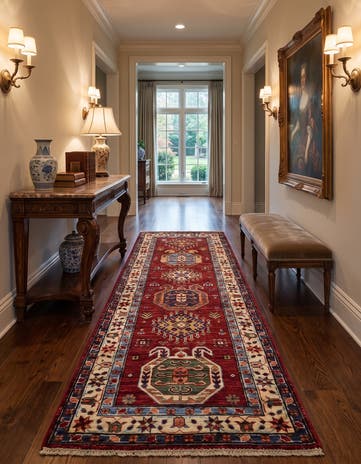 2' 7 x 6' 6 Hand Knotted Kazak Runner Rug