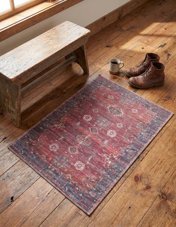 Antique Red Washable Maahru Rug