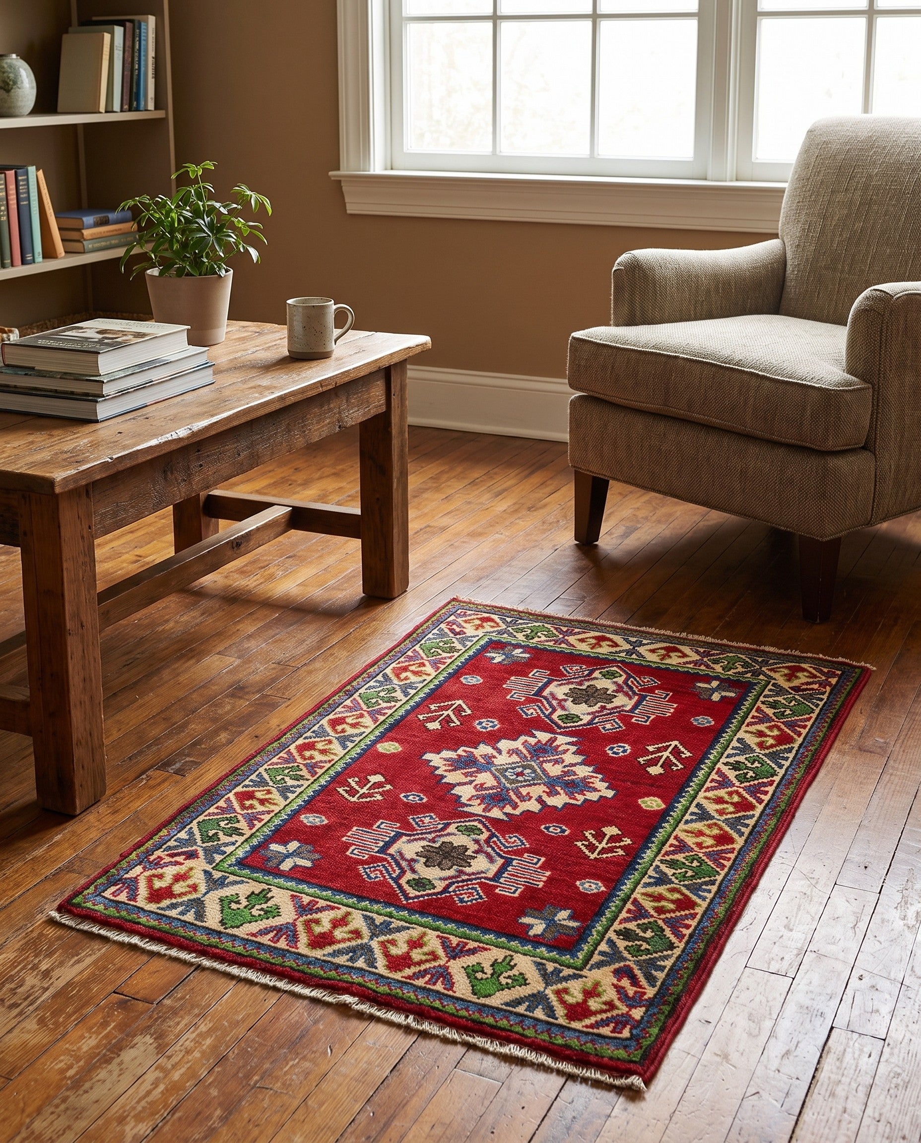 2' 1 x 2' 11 Hand Knotted Kazak Rug