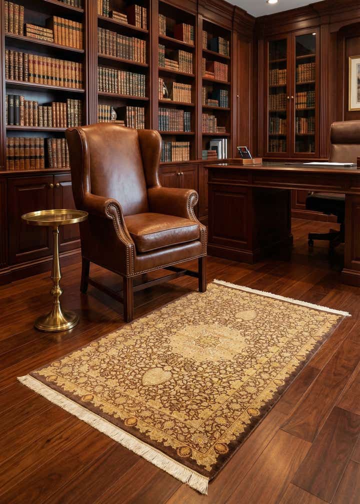 3' 4 x 5' 1 Ghom Silk Rug