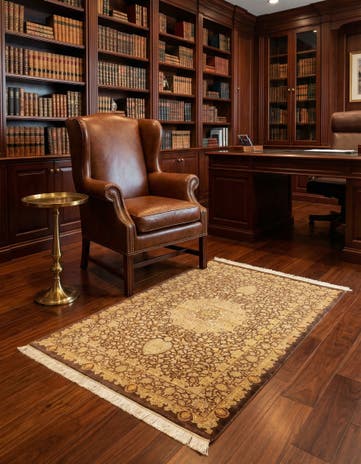 3' 4 x 5' 1 Ghom Silk Rug
