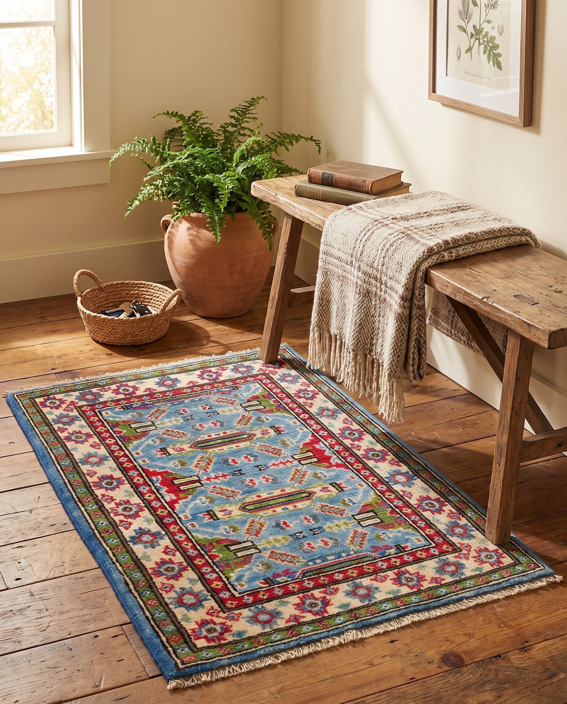 2' x 2' 11 Hand Knotted Kazak Rug