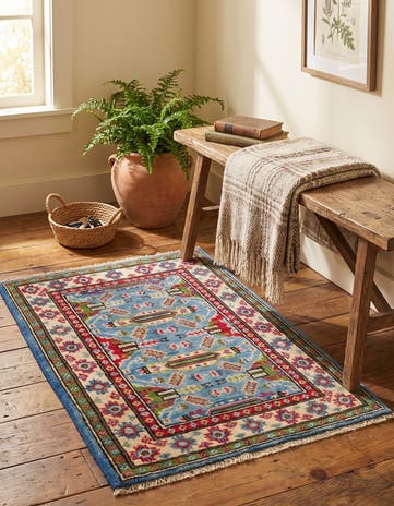 2' x 2' 11 Hand Knotted Kazak Rug