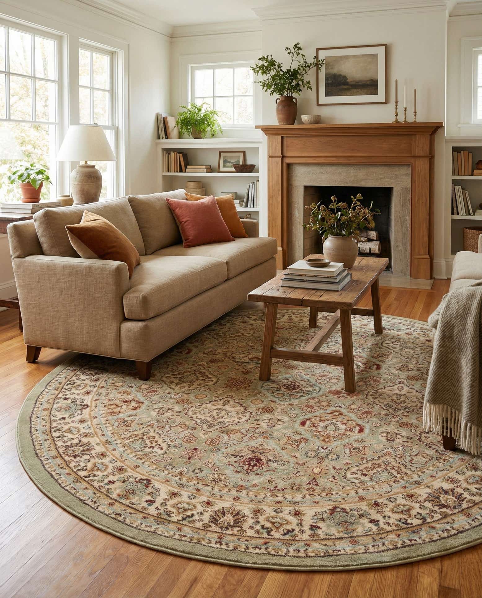 7' 10 x 7' 10 Classic Agra Round Rug