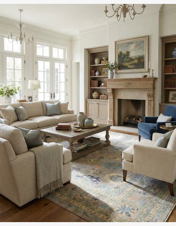 13' 3 x 16' 10 Hand Knotted Oushak Wool Rug