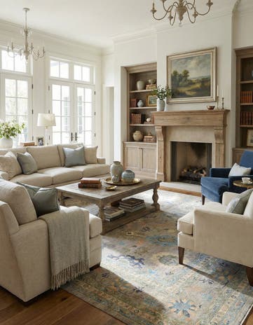 13' 3 x 16' 10 Hand Knotted Oushak Wool Rug