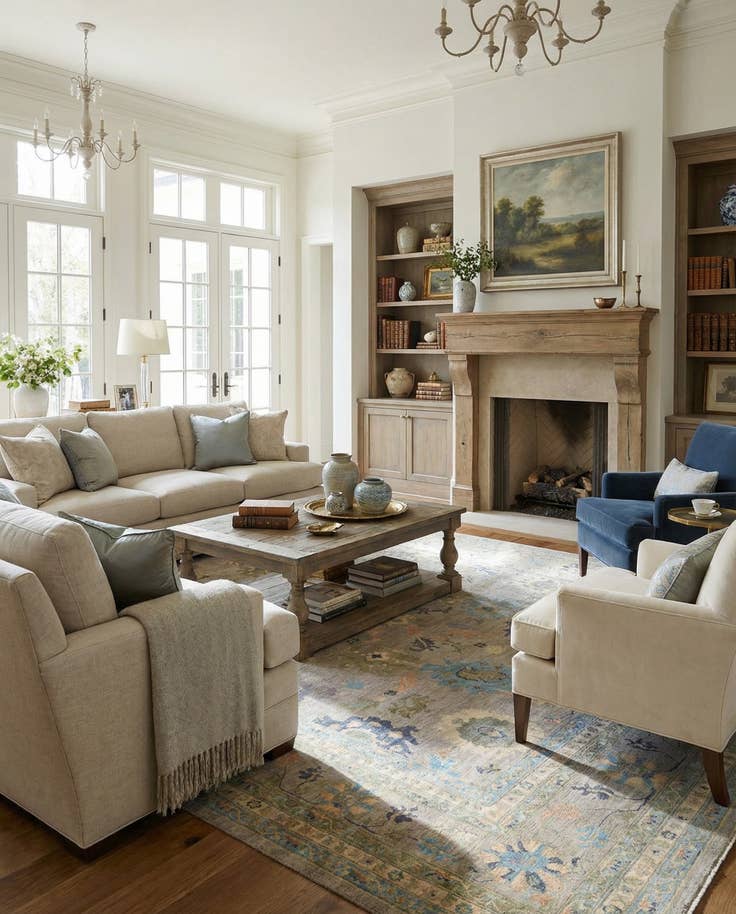 Detail image of 13' 3 x 16' 10 Hand Knotted Oushak Wool Rug