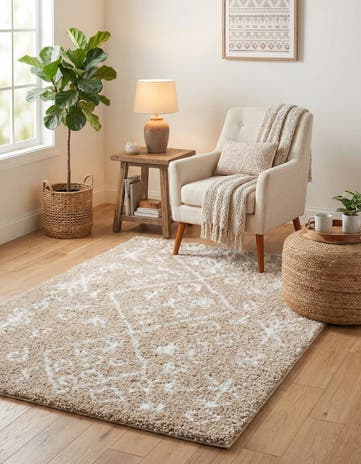 Taupe Moroccan Shag Rug