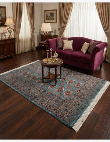 4' 3 x 6' 3 Hand Knotted Bokhara Oriental Wool Rug