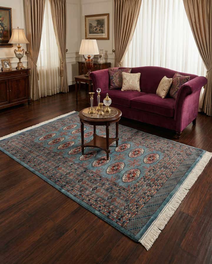 4' 3 x 6' 3 Hand Knotted Bokhara Oriental Wool Rug