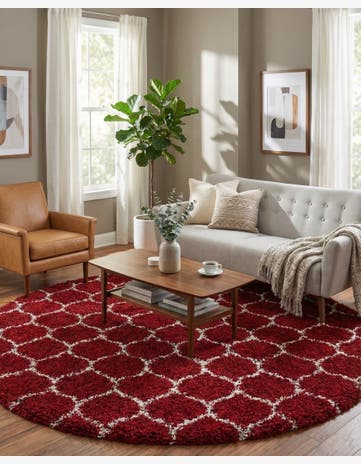 10' x 10' Trellis Shag Round Rug