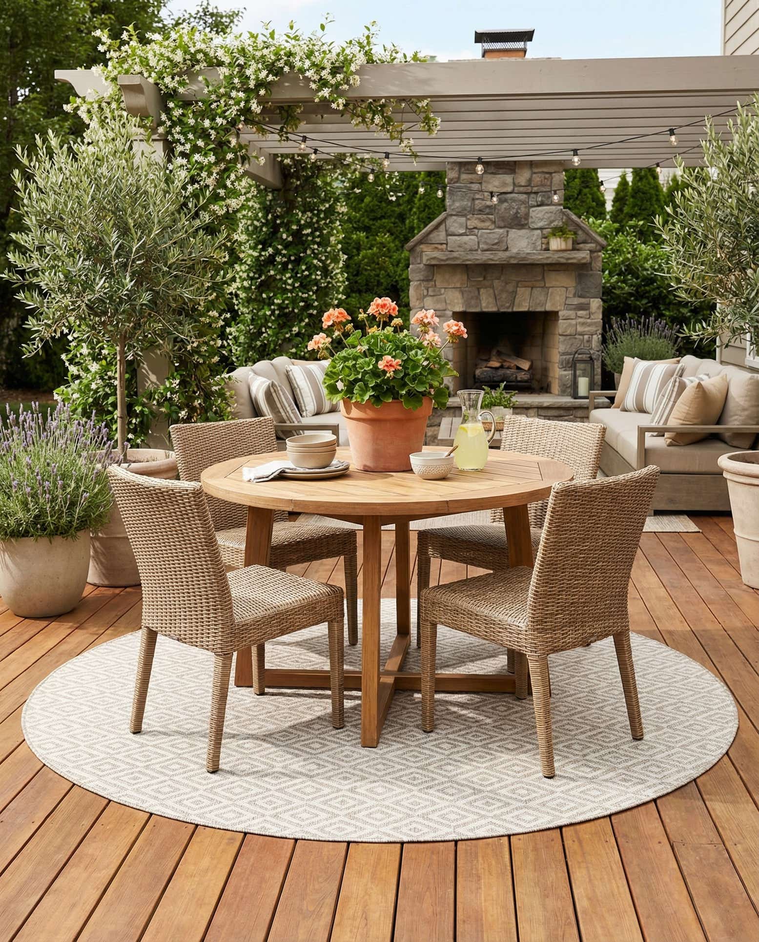 6' 7 x 6' 7 Easy-Clean Jill Zarin Costa Rica Indoor / Outdoor Round Rug
