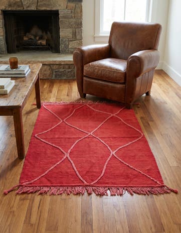 3' 6 x 4' 10 Hand Woven Kilim Modern Wool Rug