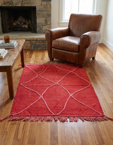 3' 6 x 4' 10 Hand Woven Kilim Modern Wool Rug