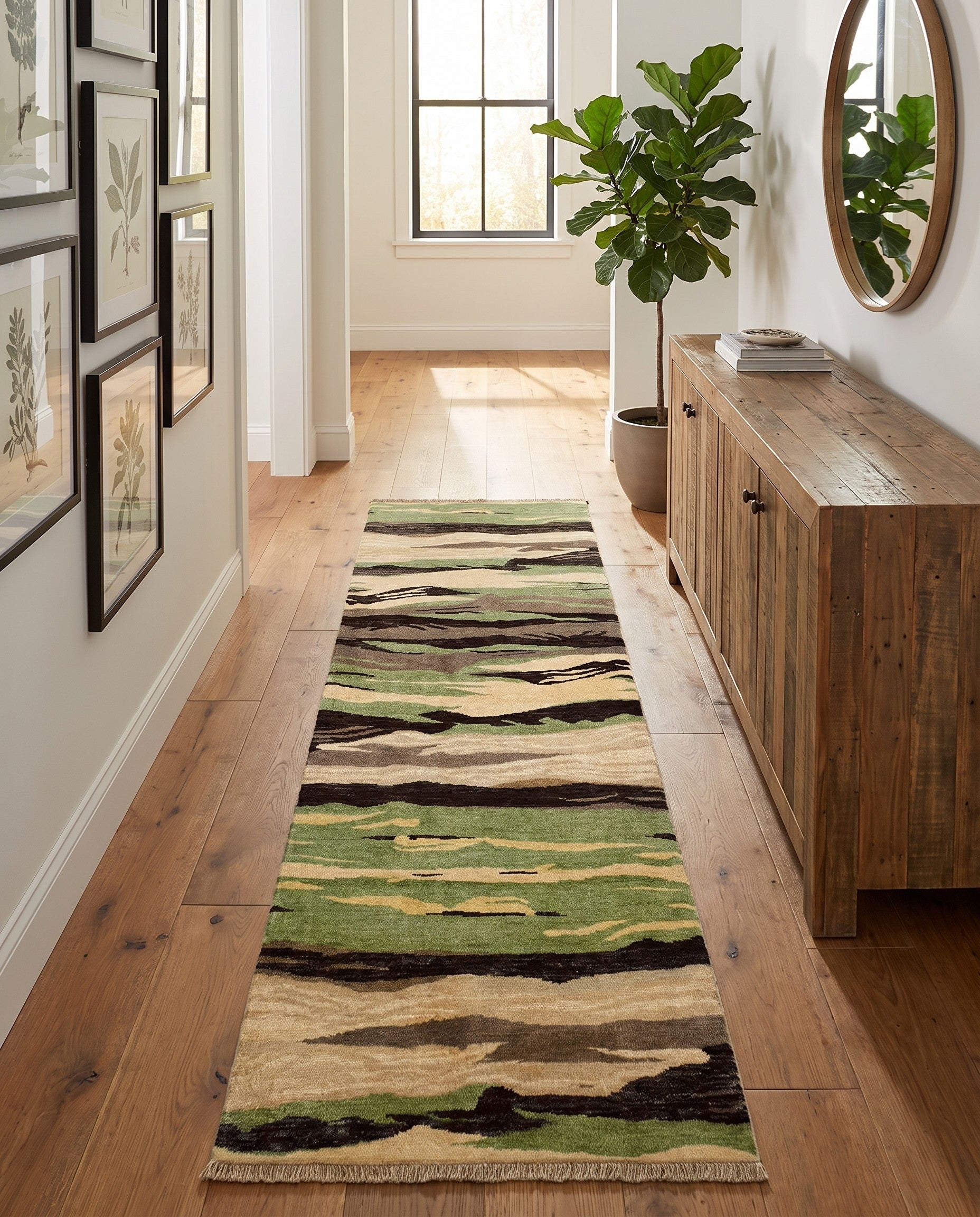 2' 7 x 7' 9 Hand Knotted Ziegler Modern Runner Rug