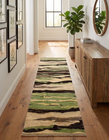 2' 7 x 7' 9 Hand Knotted Ziegler Modern Runner Rug