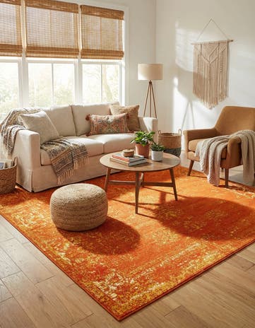 Orange Monaco Square Rug