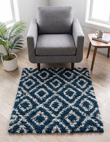 3' 3 x 3' 3 Lattice Shag Square Rug