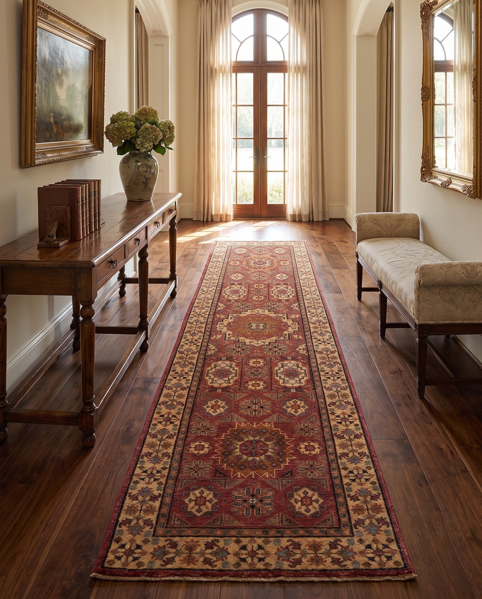 2' 7 x 9' 11 Hand Knotted Mamluk Ziegler Runner Rug