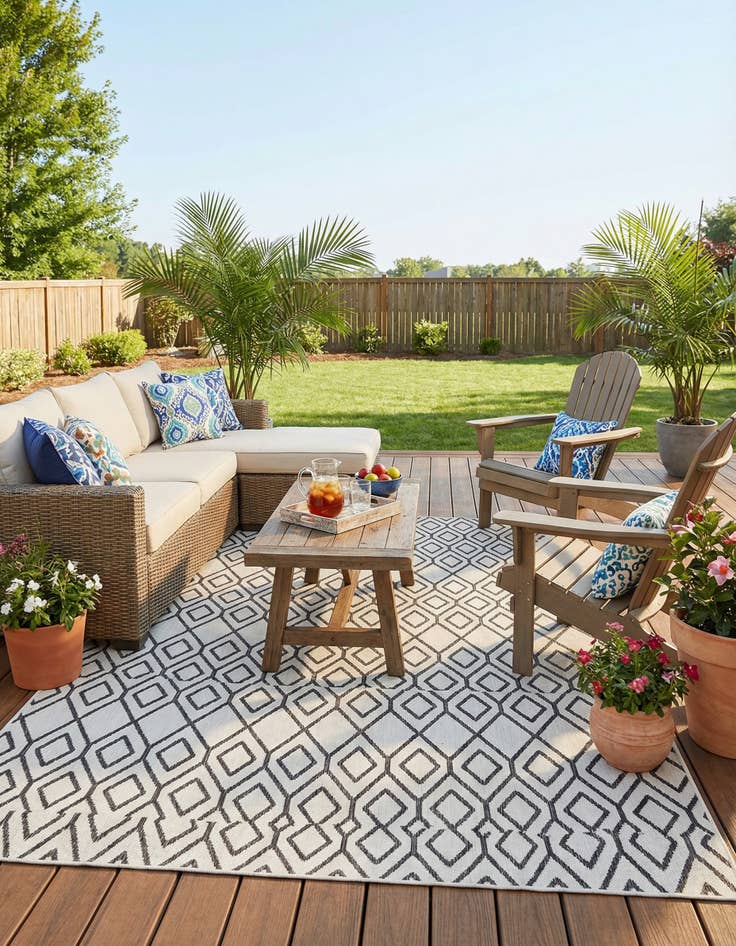 Detail image of 9' x 12' Washable Jill Zarin Turks and Caicos Indoor / Outdoor Rug