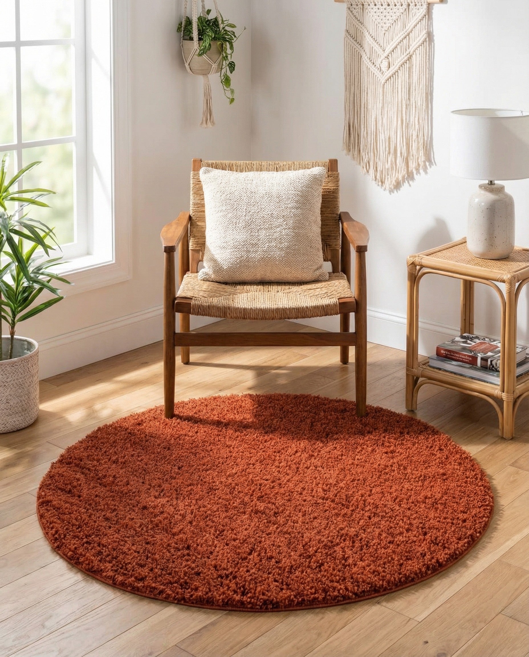 Primary image 3' x 3' Solid Shag Round Rug